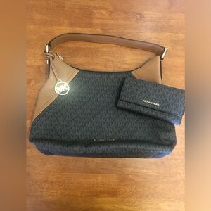 MK Large Hobo Shoulder Bag + Wallet